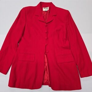 Kasper For ASL Red Button Front Blazer Women's Size 12